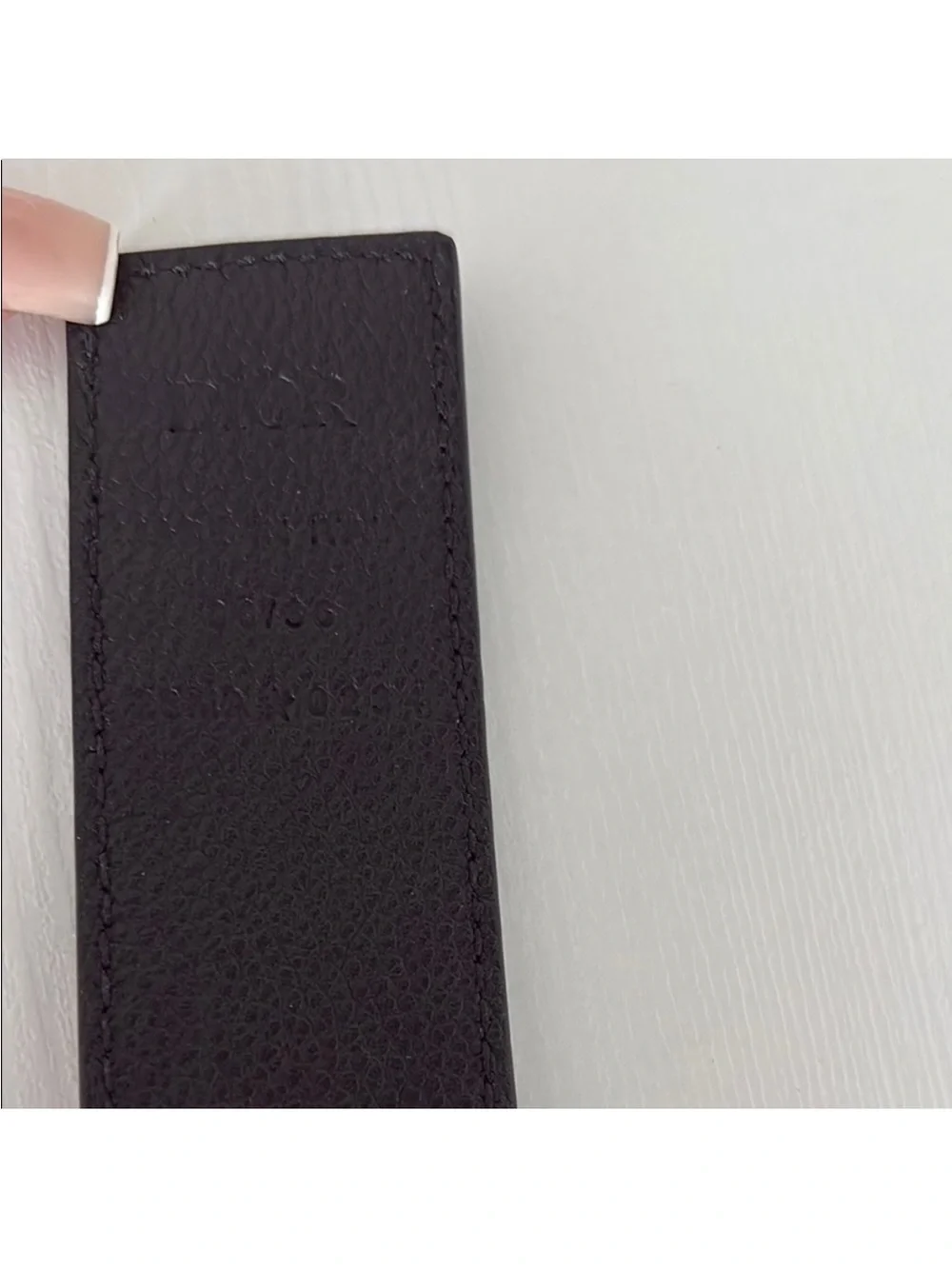Christian Dior Black Leather Belt with Chrome CD Buckle 36”